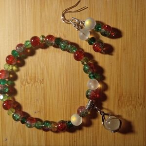Colorful Beaded Bracelet with Matching Earrings